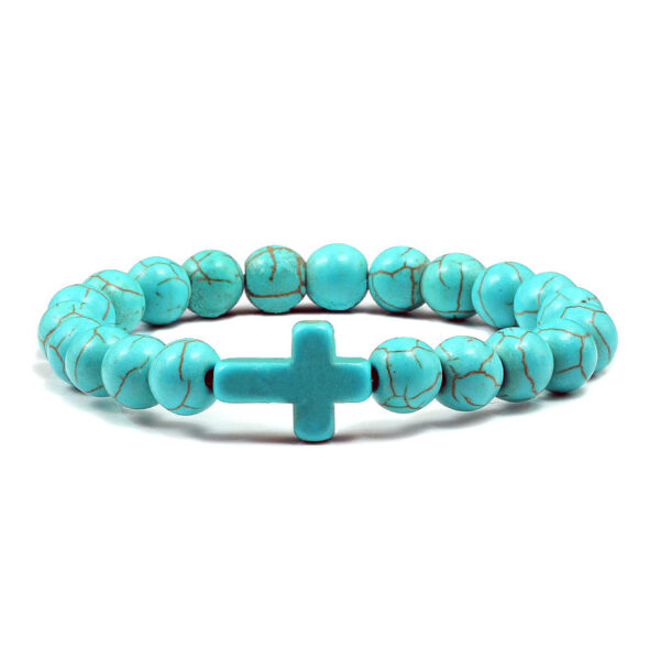 Blue Turquoise Cross Bracelet - Image 9