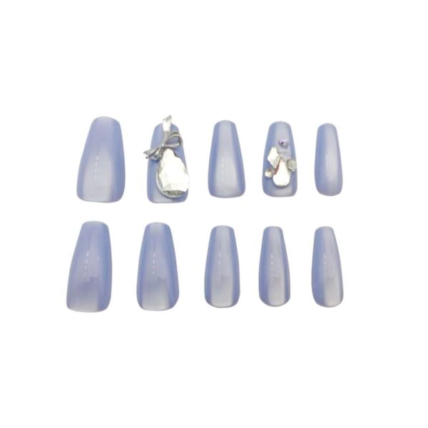 Blue With Large Diamond Nails - Image 4