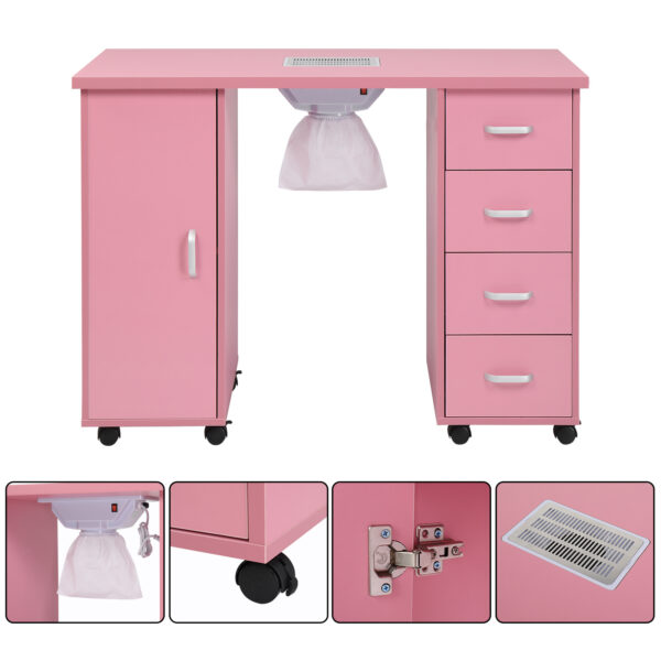 MDF Single Door 4 Drawers With Fans, Nail Art Table - Image 9