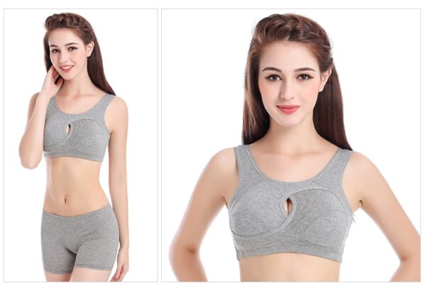 Cotton Anti-expansion Anti-Sag Gathering Adjustment Sports Bra - Image 3