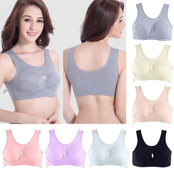 Cotton Anti-expansion Anti-Sag Gathering Adjustment Sports Bra - Image 5