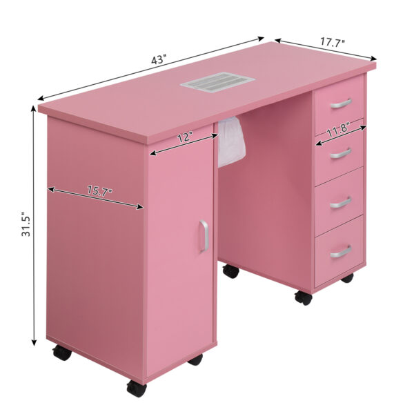 MDF Single Door 4 Drawers With Fans, Nail Art Table - Image 8