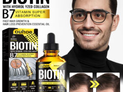 RESEARCH Liquid Biotin & Collagen Hair Growth Drops  - Biotin And Liquid Collagen Supplement For Men & Women - Glowing Skin Support, Healthy Hair & Nail Growth
