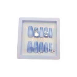 Blue With Large Diamond Nails - Image 10