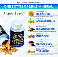 Abronikey Sea Moss, 120 CapsulesImmune Support Digestive Health Natural Sea Moss Supplement Rich In Minerals & Vitamins - Image 5