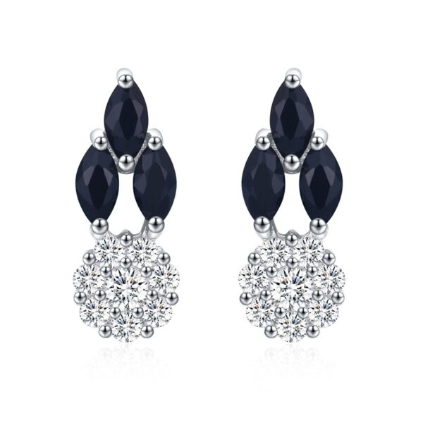 Full Diamond Round Zircon Copper-plated Earrings - Image 4