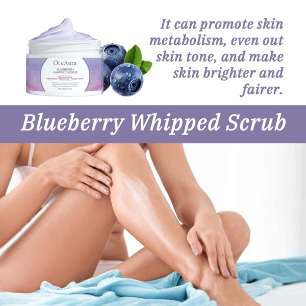 OceAura Blueberry Whipped Scrub, Exfoliating Tender Lighten Body Dull Brightening Skin Scrub - Image 4