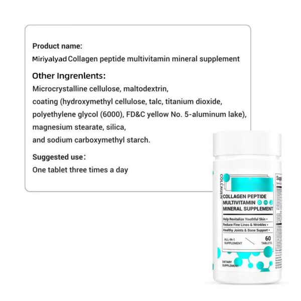 Collagen, Vitamin & Mineral, Contains Vitamin D3, Vitamin C, Probiotics,Vitamin E, Vitamin B & Multivitamin Healthcare Supplement Edible Fitness - Image 4