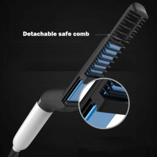 Electric Hair Straightener Brush,Men Quick Beard Straightener Styler Comb,Hair Straightening,Curly Hair Straightening Comb,Side Hair Detangling,Multifunctional Hair Curling Curler - Image 4