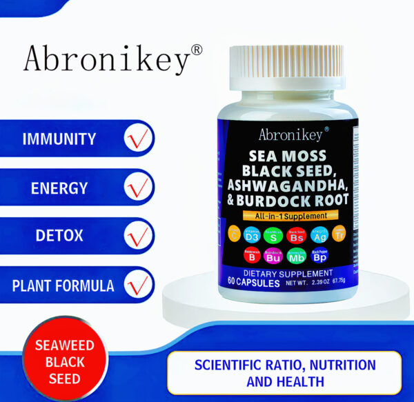 Abronikey Sea Moss, 120 CapsulesImmune Support Digestive Health Natural Sea Moss Supplement Rich In Minerals & Vitamins - Image 3