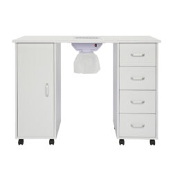 MDF Single Door 4 Drawers With Fans, White, Nail Art Table - Image 10