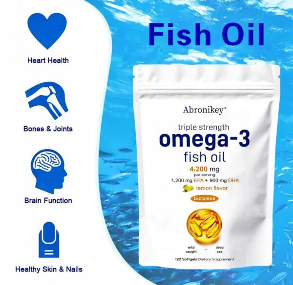 Abronikey Triple Strength 3 Fish Oil Supplements 4200mg Per Serving - Image 3