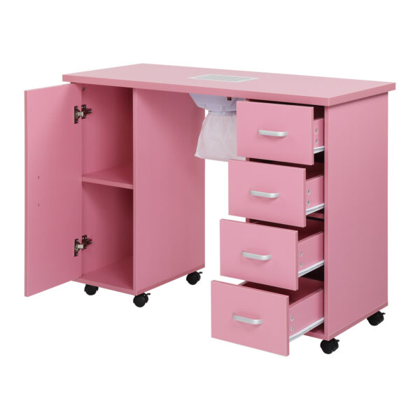 MDF Single Door 4 Drawers With Fans, Nail Art Table - Image 7