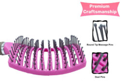 Anti Static Bending Nylon Women's Wet Curly Tangled Hair Brush Styling Tool - Image 2