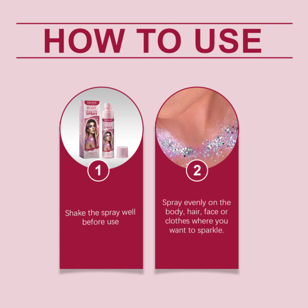 Eelhoe Stage Makeup Glitter Spray Facial Clavicle Brightening Glitter Natural Stereoscopic Long-Lasting Highlighter Spray - Image 2