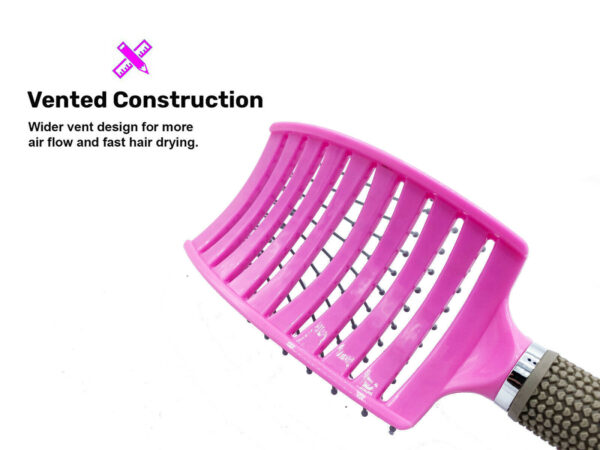 Anti Static Bending Nylon Women's Wet Curly Tangled Hair Brush Styling Tool - Image 6