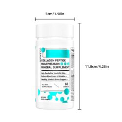Collagen, Vitamin & Mineral, Contains Vitamin D3, Vitamin C, Probiotics,Vitamin E, Vitamin B & Multivitamin Healthcare Supplement Edible Fitness - Image 5