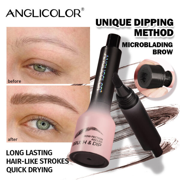 Brow-Fection Angled Liquid Brush Eyebrow Pencil Liquid Eyebrow Enhancer Easy To Color Long-Lasting Quick-Drying