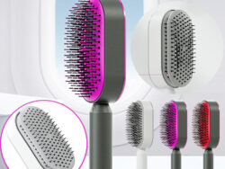 Self Cleaning Hair Brush For Women One-key Cleaning Hair Loss Airbag Massage Scalp Comb Anti-Static Hairbrush