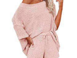 Off-the-shoulder Top Waist Shorts Casual Pajamas Suit
