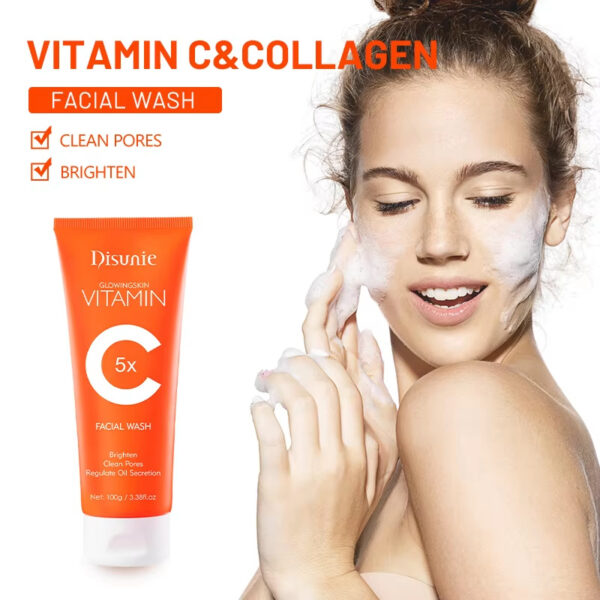 Vitamin C Amino Acid Facial Cleanser Face Glow And Cleans Whitening Brightening Oil Control Face Wash For Men Women - Image 3